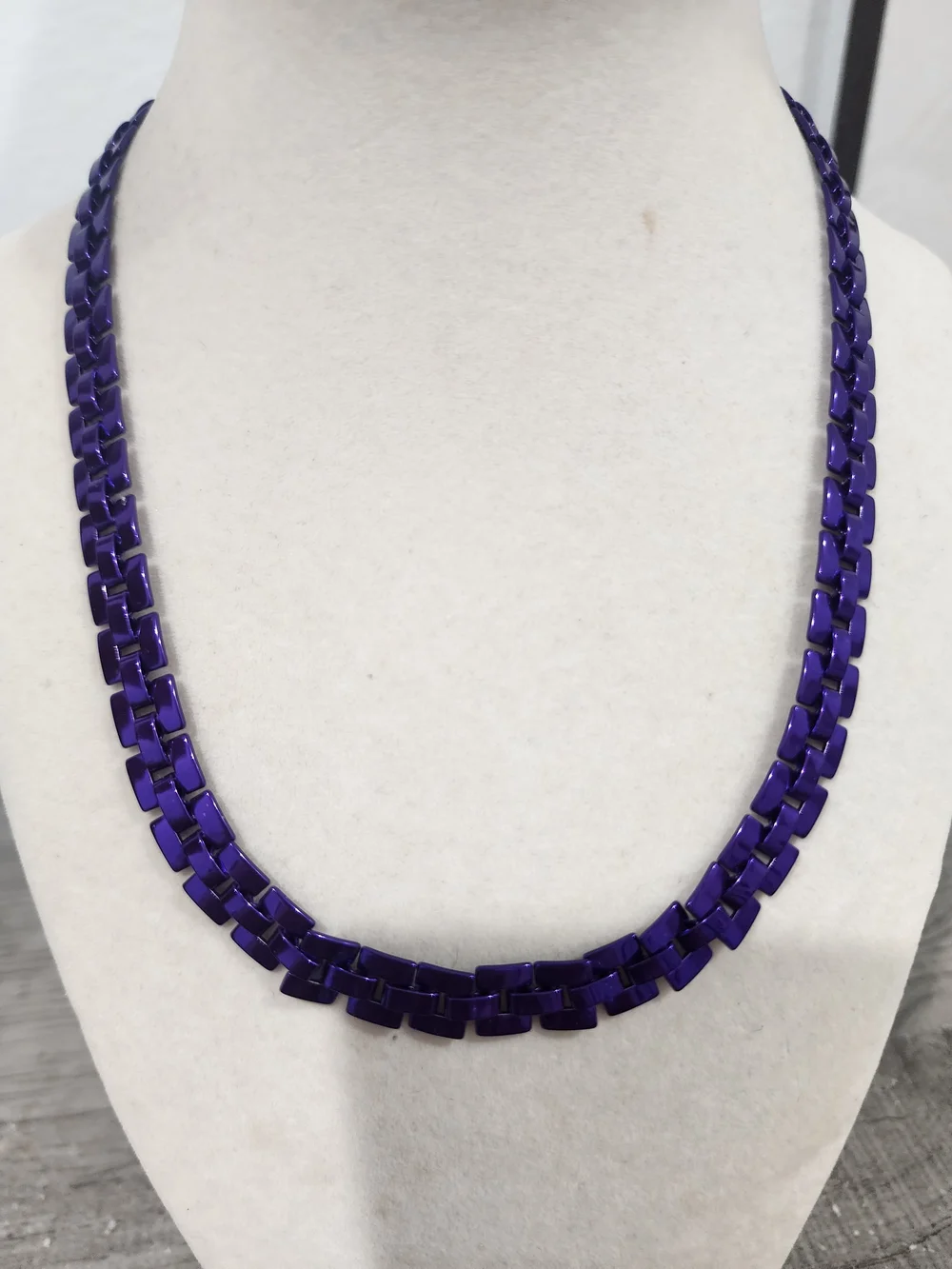 Purple Box-Link Necklace - Alecs Rae
